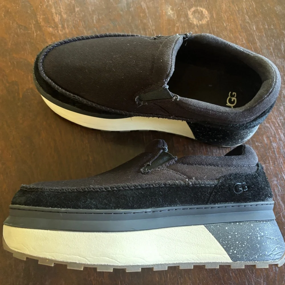 UGG MARIN SLIP ON PLATFORM SNEAKER BLACK SZ 9 - EUC - Picture 10 of 12